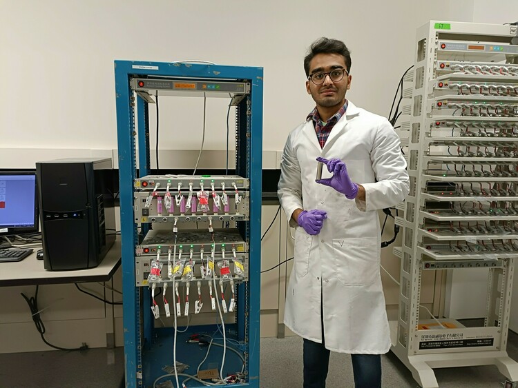 Anil Vinayak, FES Operations Coordinator, posed with samples during his master's degree