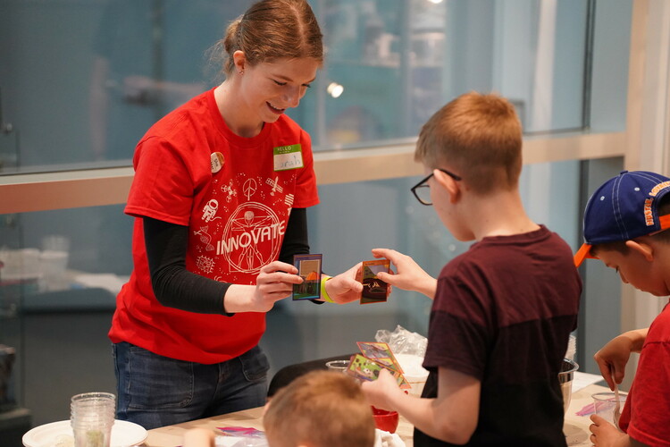 Kids visiting this year's Science Rendezvous event had the chance to collect 10 exclusive Energy Adventures educational trading cards.